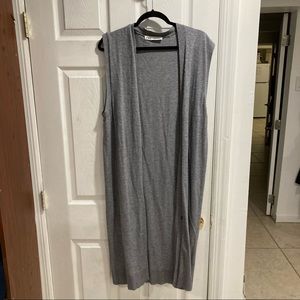 Zara gray long vest/ can be worn as a v neck dress